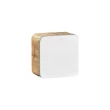 Meuble salle de bain ERBANO Chene clair et blanc brillant 35x35 cm 1 porte Meuble suspendu