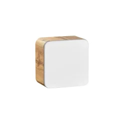 Meuble salle de bain ERBANO Chene clair et blanc brillant 35x35 cm 1 porte Meuble suspendu