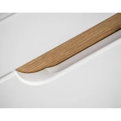 Meuble salle de bain ERBANO Chene clair et blanc brillant 35x35 cm 1 porte Meuble suspendu