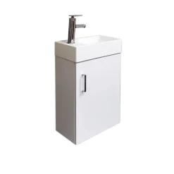 Meuble Salle de Bains avec vasque/lavabo lave mains à suspendre Mini 40 Blanc