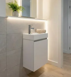 Meuble Salle de Bains avec vasque/lavabo lave mains à suspendre Bahamas 40 Blanc
