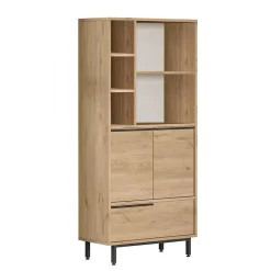 Meuble salle de bains moderne effet bois 3 portes JENA
