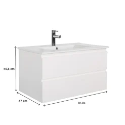 Meuble simple vasque 80cm + vasque SORRENTO