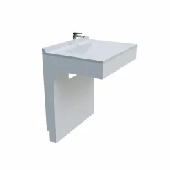 Meuble simple vasque PMR EPURE 70 cm - Blanc brillant