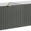 Meuble sous double vasque suspendu HARMO 120 cm Façade rainuré vert semi-mat