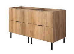 Meuble sous double vasque sur pieds FLOW chêne craft 120 cm
