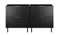Meuble sous double vasque sur pieds FLOW noir 120 cm