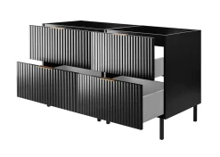 Meuble sous double vasque sur pieds FLOW noir 120 cm