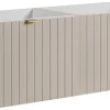 Meuble sous double vasque suspendu HARMO 120 cm Façade rainuré cachemire semi-mat