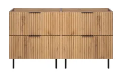 Meuble sous double vasque avec plan sur pieds FLOW chêne craft 120 cm