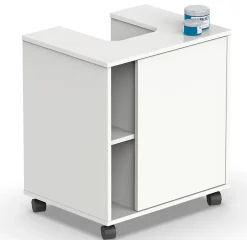 Meuble sous lavabo 1 porte coloris blanc brillant - Hauteur 64 x Longueur 59 x Profondeur 45 cm