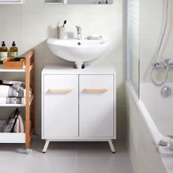 Meuble sous lavabo à poser GoodHome Ladoga L. 60 x H. 65 x P. 36 cm