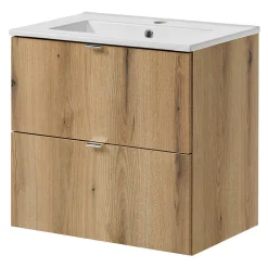 Meuble sous lavabo avec vasque 60 x 57 x 39 cm chêne NEWPORT
