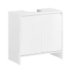 Meuble sous Lavabo de Salle de Bain avec 2 Portes et 2 Étagères, Blanc, L60xP30xH61 cm, BZR157-W