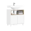 Meuble Sous Lavabo de Salle de Bain Meuble évier de Cuisine, 2 Portes, BZR148-W, SoBuy