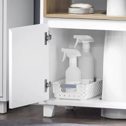 Meuble Sous Lavabo de Salle de Bain Meuble évier de Cuisine, 2 Portes, BZR148-W, SoBuy