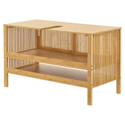Meuble sous lavabo Hvaler bambou 60 x 100 x 45 cm en.casa