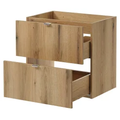 Meuble sous lavabo NEWPORT avec 2 tiroirs 60 x 60 x 40 cm effet chêne noir en.casa