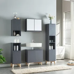 Meuble sous lavabo Overath 60 x 60 x 30 cm gris en.casa