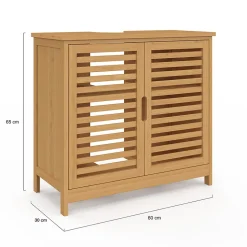 Meuble sous lavabo salle de bain bambou BEA