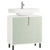Meuble sous Lavabo Salle de Bain, Meuble sous Vasque avec 2 Portes, SoBuy, BZR139-GR