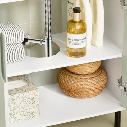 Meuble sous Lavabo Salle de Bain, Meuble sous Vasque avec 2 Portes, SoBuy, BZR139-GR
