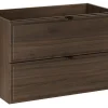 Meuble sous lavabo suspendu TERRA VILLA coloris noyer foncé 80 cm