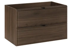 Meuble sous lavabo suspendu TERRA VILLA coloris noyer foncé 80 cm