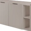 Meuble sous vasque à 2 portes FLOW CACHEMIRE 120 cm avec 2 x l'étagères - extensions et plan