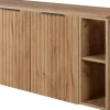 Meuble sous vasque à 2 portes FLOW CHÊNE 120 cm avec 2 x l'étagères - extensions et plan