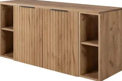 Meuble sous vasque à 2 portes FLOW CHÊNE 120 cm avec 2 x l'étagères - extensions et plan