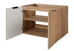 Meuble sous vasque à 2 portes FLOW CHÊNE 120 cm avec 2 x l'étagères - extensions et plan