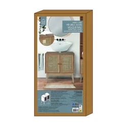 Meuble sous vasque 2 portes Bali en cannage