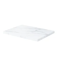 Meuble sous vasque à poser l.60 cm vert + plan de toilette effet marbre blanc Cadélia, GoodHome Perma
