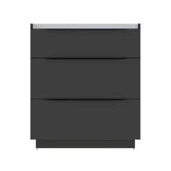 Meuble sous vasque à poser noir mat l.80 x H.88 x P.50 cm, Pamili