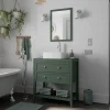 Meuble sous vasque à poser l.80 cm vert + plan de toilette, GoodHome Perma