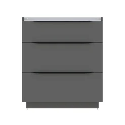 Meuble sous vasque à poser gris anthracite brillant l.80 x H.88 x P.50 cm, Pamili