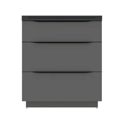 Meuble sous vasque à poser gris anthracite brillant l.80 x H.88 x P.50 cm, Pamili