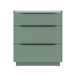 Meuble sous vasque à poser vert sauge mat l.80 x H.88 x P.50 cm, Pamili