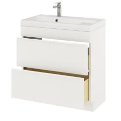 Meuble sous vasque à poser blanc mat l.80 x H.82 x P.45 cm, GoodHome Imandra