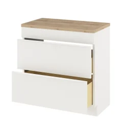 Meuble sous vasque à poser blanc mat l.80 x H.82 x P.45 cm, GoodHome Imandra