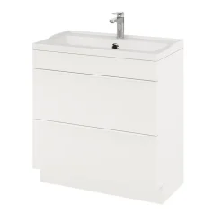 Meuble sous vasque à poser blanc mat l.80 x H.82 x P.45 cm, GoodHome Imandra