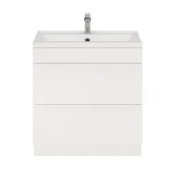 Meuble sous vasque à poser blanc mat l.80 x H.82 x P.45 cm, GoodHome Imandra