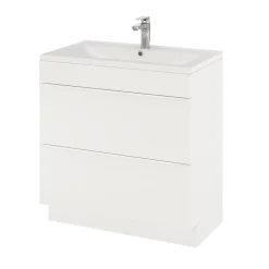Meuble sous vasque à poser blanc mat l.80 x H.82 x P.45 cm, GoodHome Imandra