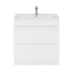 Meuble sous vasque à poser blanc mat l.80 x H.82 x P.45 cm, GoodHome Imandra