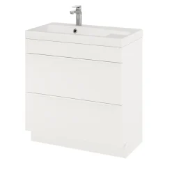 Meuble sous vasque à poser blanc mat l.80 x H.82 x P.45 cm, GoodHome Imandra