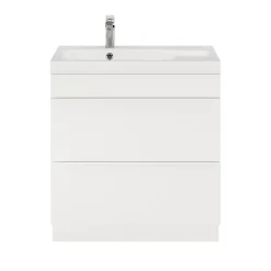 Meuble sous vasque à poser blanc mat l.80 x H.82 x P.45 cm, GoodHome Imandra