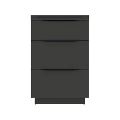 Meuble sous vasque à poser noir mat l.60 x H.88 x P.50 cm, Pamili