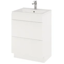 Meuble sous vasque à poser blanc mat l.60 x H.82 x P.45 cm, GoodHome Imandra