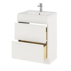 Meuble sous vasque à poser blanc mat l.60 x H.82 x P.45 cm, GoodHome Imandra